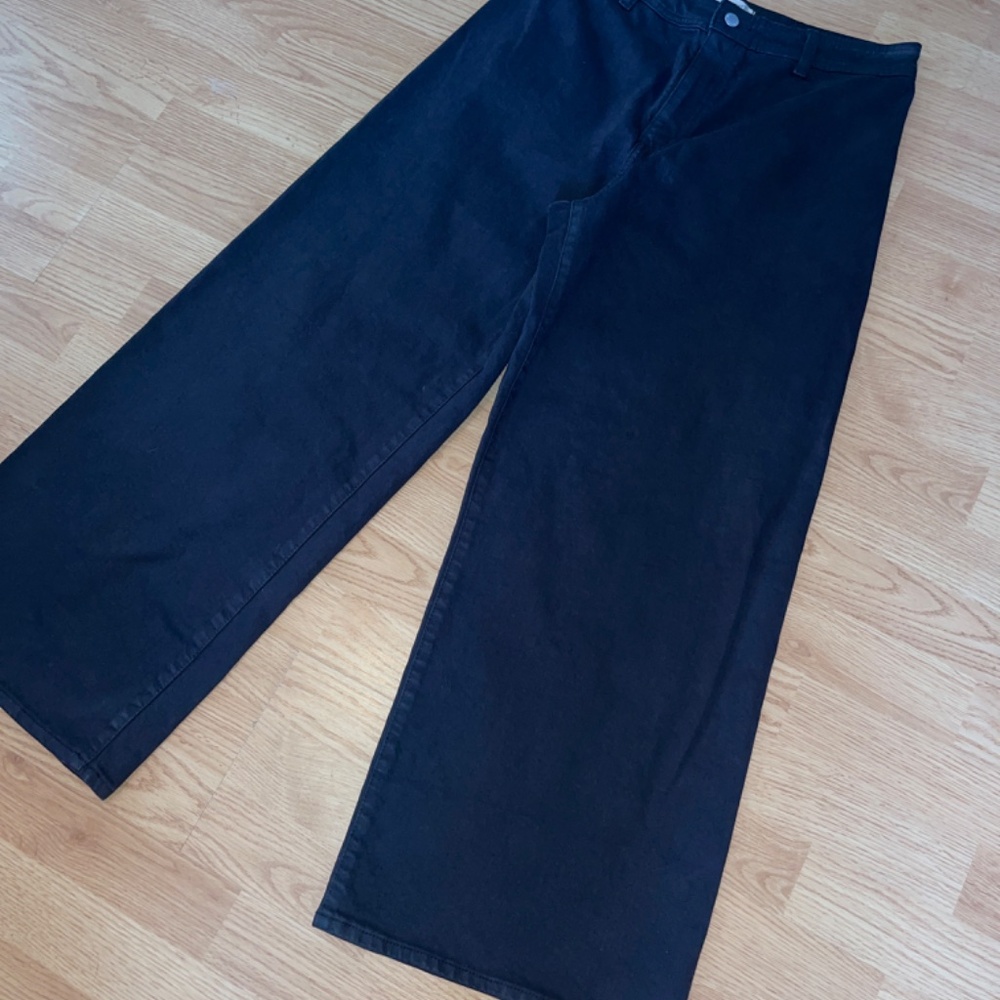 Universal Thread High Rise Sailor Wide Leg Black Denim Jeans / Pants Size 12 - Picture 4 of 8